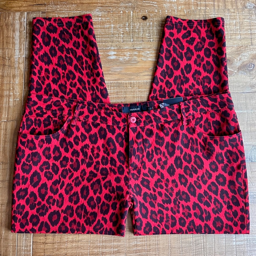 NWT Torrid Plus Size 22 4Red Leopard print Skinny Pants - Picture 2 of 7